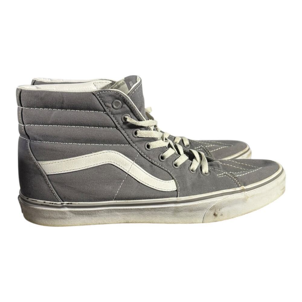 Vans Sk8-Hi Gray White High Top Skate Shoes Men’s 13 Classic Canvas 1500714